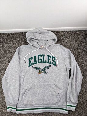 Philadelphia Eagles Hoodie Ultra Game Vintage Logo Sweatshirt Gray Mens Medium